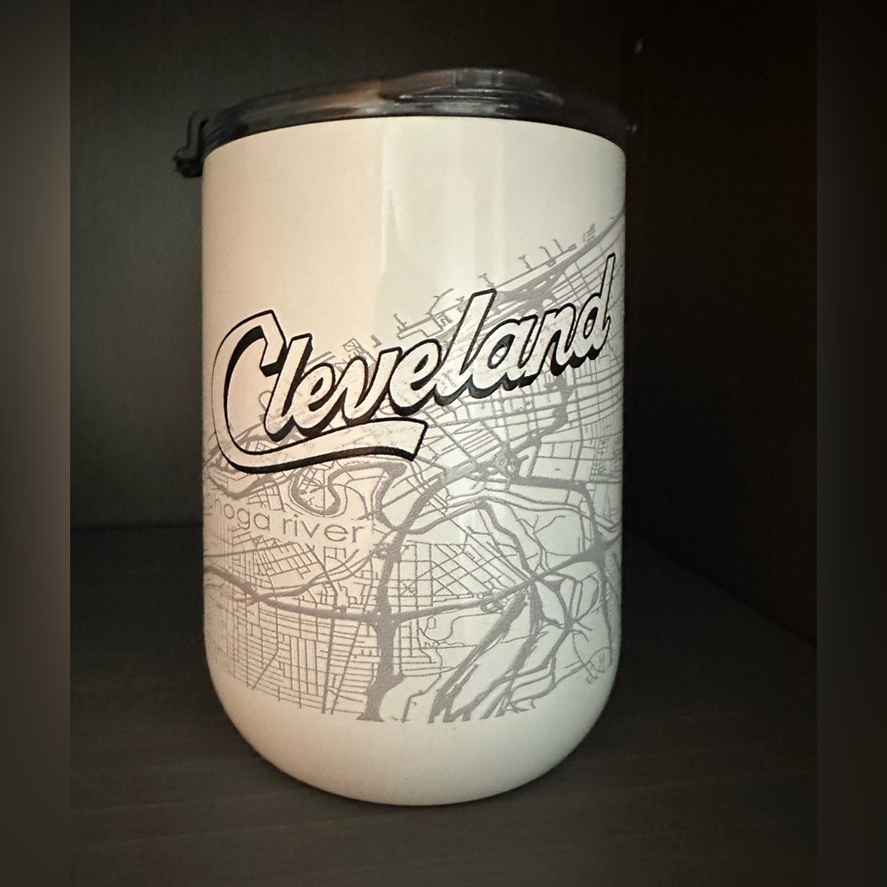 Indigo Falls Cleveland Ohio Insulated Stainless Steel Tumbler Mug 18oz With Lid
